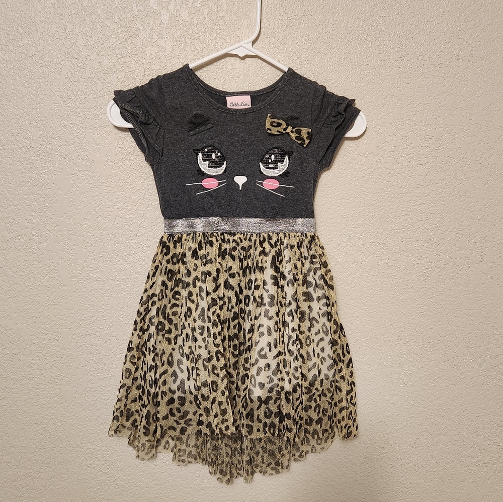 Little Lass Girl's Leopard Print Dress, Size: 5 - Picture 1 of 7